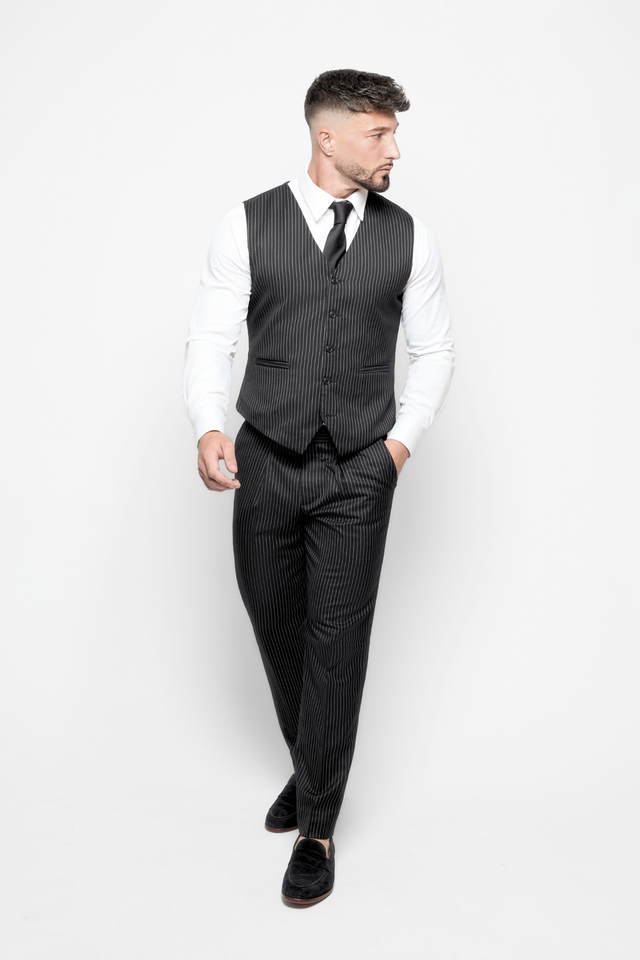 The Bespoke Black Pinstripe Suit