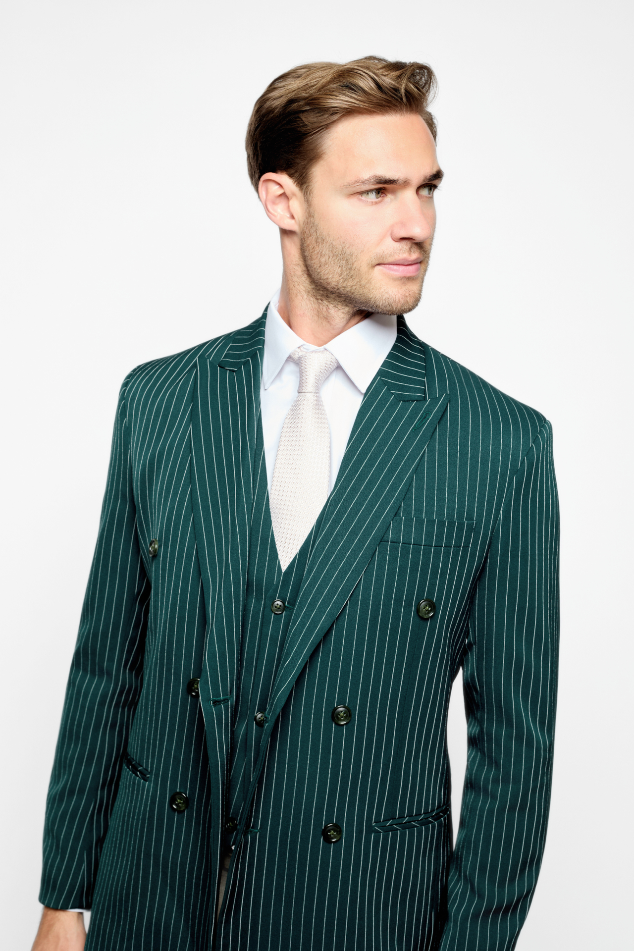 The Bespoke Green Pinstripe Suit