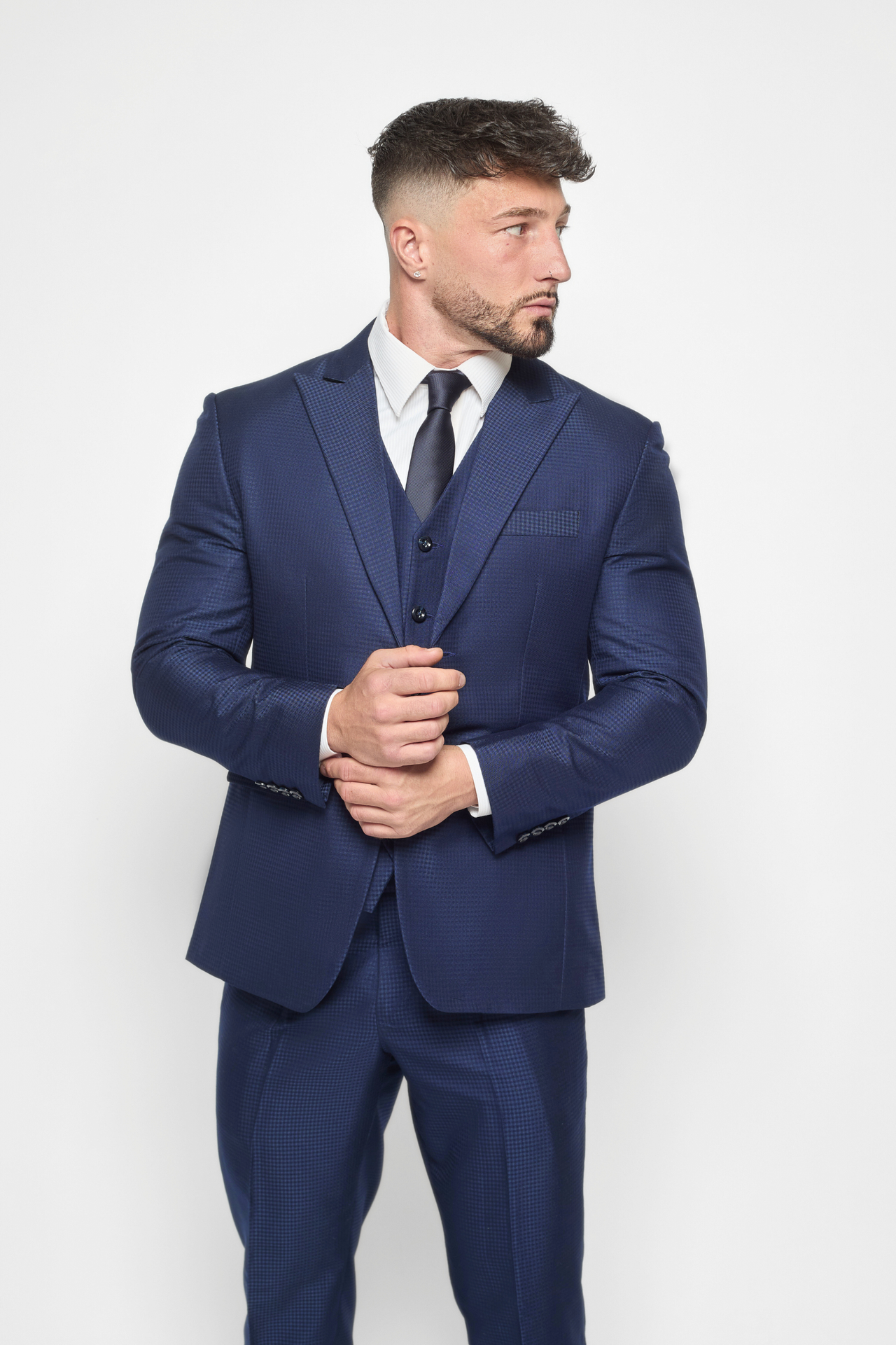 The Bespoke Royal Grid Blue Jacket
