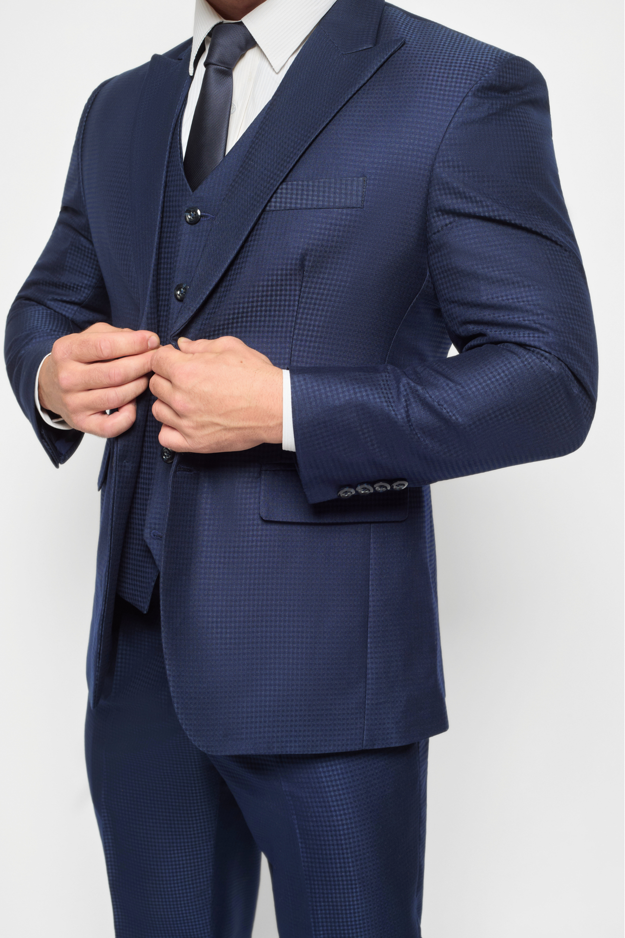 The Bespoke Royal Grid Blue Jacket