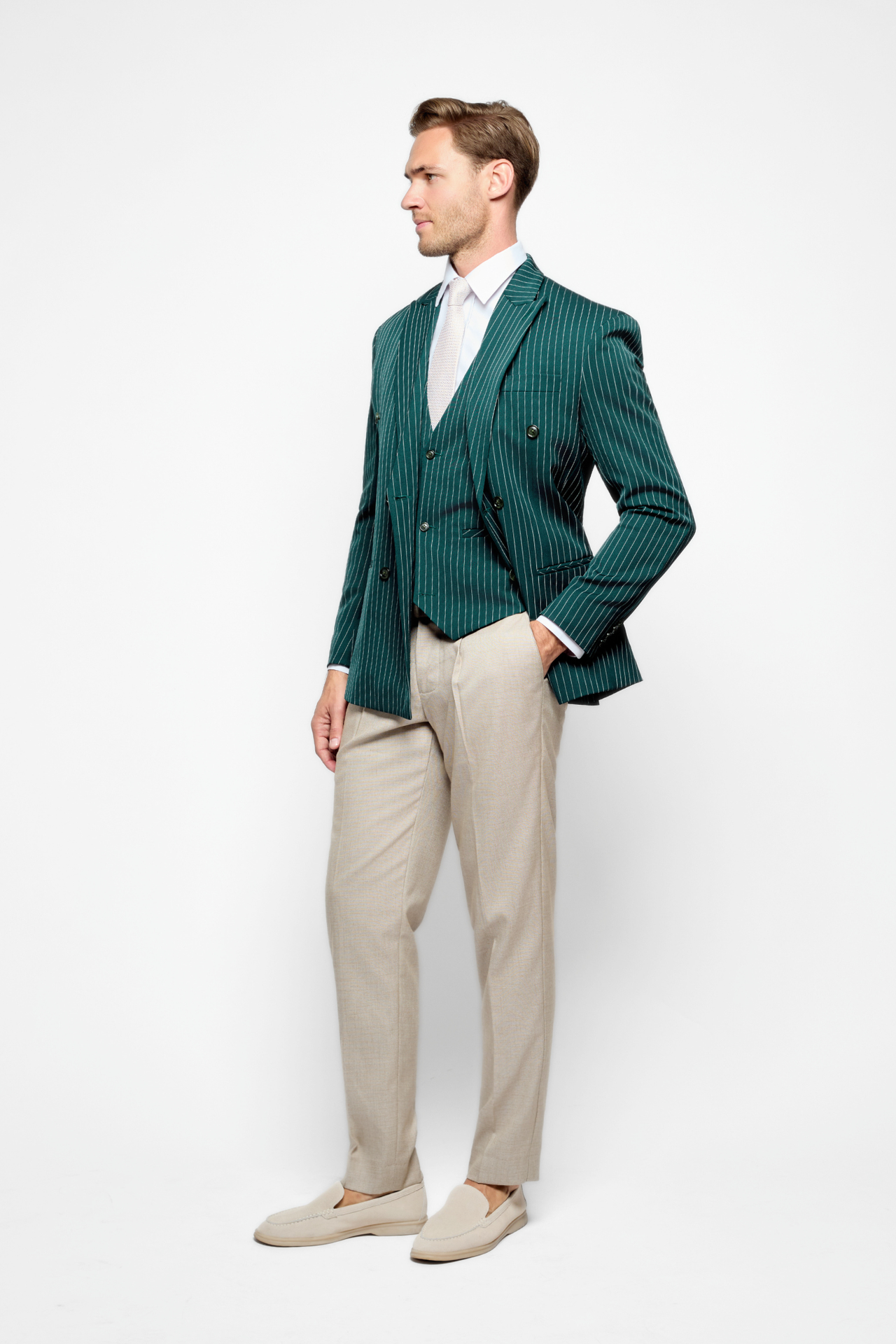 The Bespoke Green Pinstripe Jacket